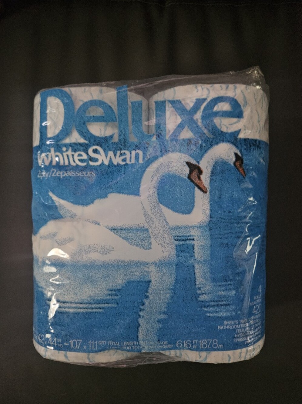 Vintage Toilet Paper. Swan With Pattern